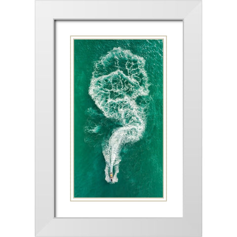 foamy journey White Modern Wood Framed Art Print with Double Matting by Meirovich, Ido
