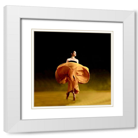 Ballerina danceras White Modern Wood Framed Art Print with Double Matting by Adriana, Agus