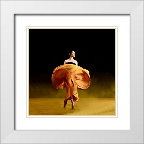 Ballerina danceras White Modern Wood Framed Art Print with Double Matting by Adriana, Agus