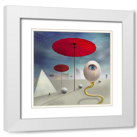 The Egg of Creation White Modern Wood Framed Art Print with Double Matting by Hammer, Peter