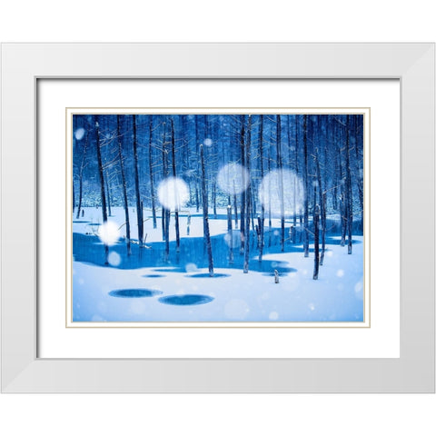 Fairyland White Modern Wood Framed Art Print with Double Matting by Sono, Hidenori