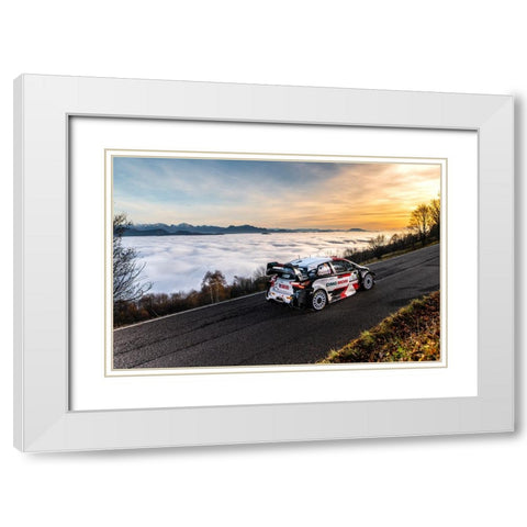 Italy Rally Sunrise White Modern Wood Framed Art Print with Double Matting by Flavius, Croitoriu