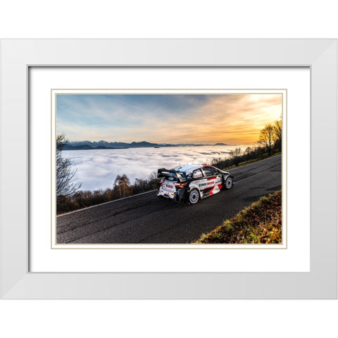 Italy Rally Sunrise White Modern Wood Framed Art Print with Double Matting by Flavius, Croitoriu