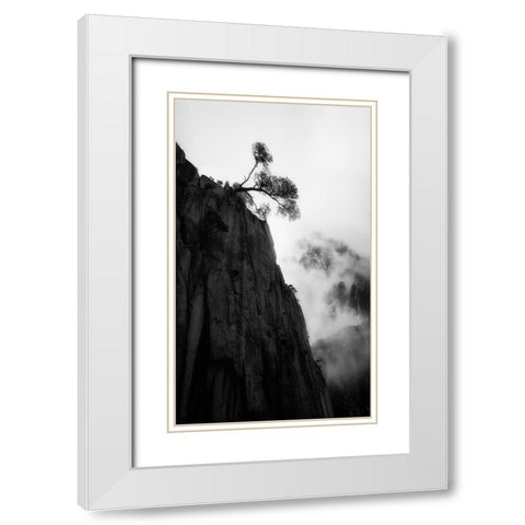 Mt. Huang White Modern Wood Framed Art Print with Double Matting by Gu, Cher