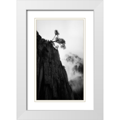 Mt. Huang White Modern Wood Framed Art Print with Double Matting by Gu, Cher