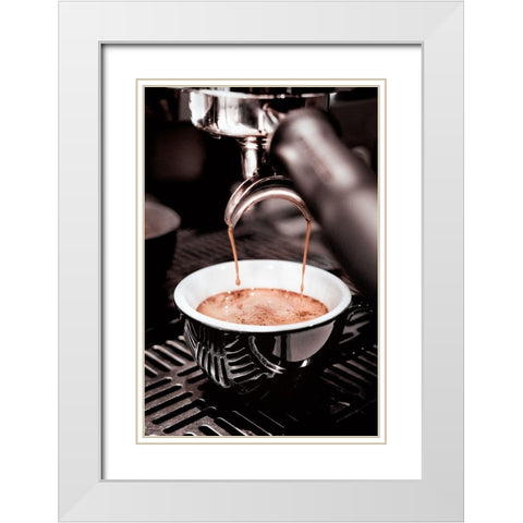 Coffee_005 White Modern Wood Framed Art Print with Double Matting by 1x Studio III