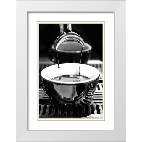 Coffee_004 White Modern Wood Framed Art Print with Double Matting by 1x Studio III