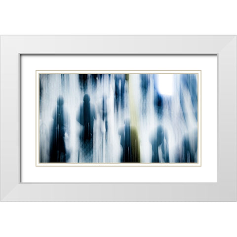 Shinjyuku station west exit White Modern Wood Framed Art Print with Double Matting by Okawa, Tetsu