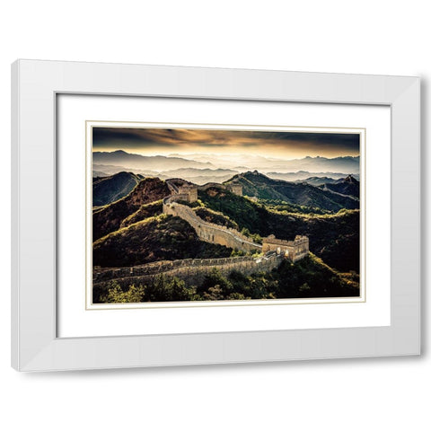 Chinese Wall White Modern Wood Framed Art Print with Double Matting by Reichelt, Dieter