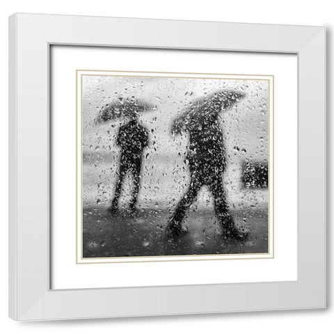 * White Modern Wood Framed Art Print with Double Matting by Melo, Josefina