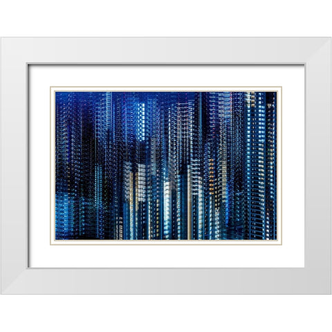 Tokyo Layers White Modern Wood Framed Art Print with Double Matting by Makoto, Sasaki