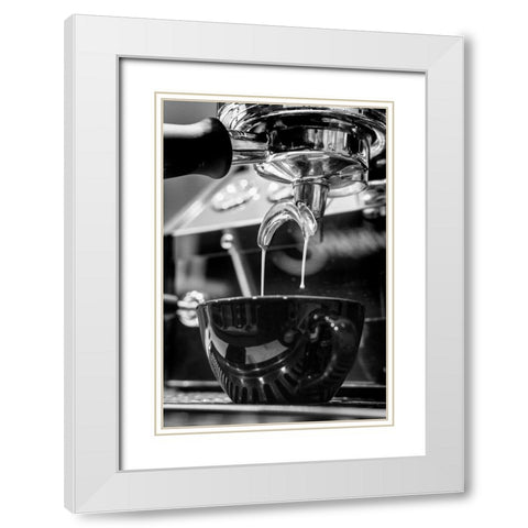 Coffee_007 White Modern Wood Framed Art Print with Double Matting by 1x Studio III
