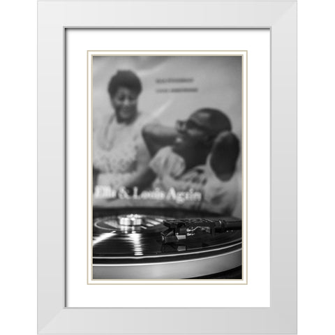 Vinyl_003 White Modern Wood Framed Art Print with Double Matting by 1x Studio III