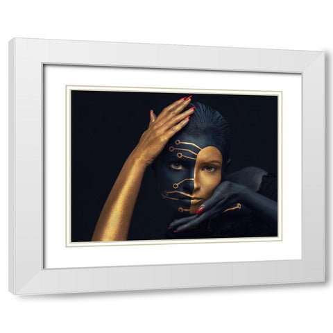 FULCRUM White Modern Wood Framed Art Print with Double Matting by Bogdan R, Mihai