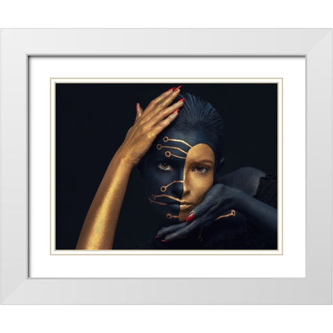 FULCRUM White Modern Wood Framed Art Print with Double Matting by Bogdan R, Mihai