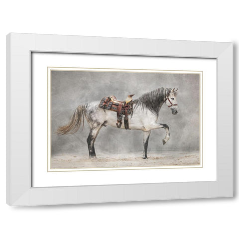 Strike A Pose White Modern Wood Framed Art Print with Double Matting by Tennant, Julie