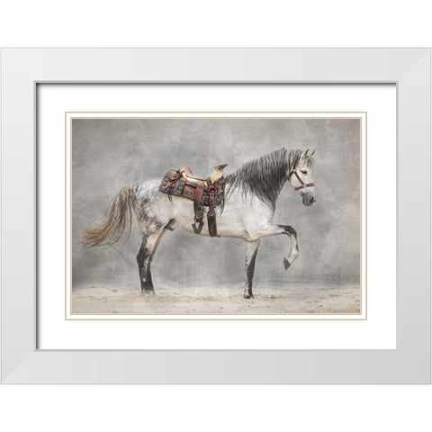 Strike A Pose White Modern Wood Framed Art Print with Double Matting by Tennant, Julie