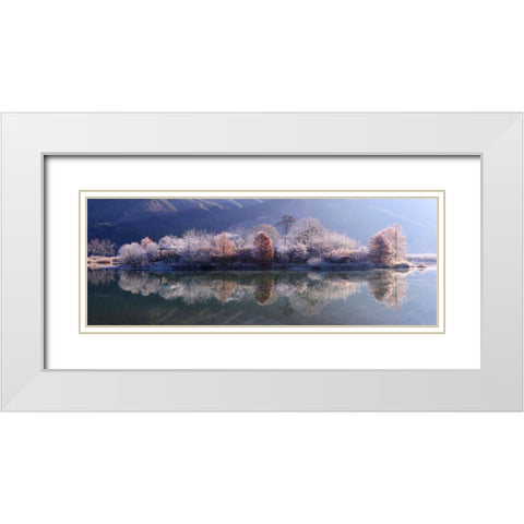 Ice Island White Modern Wood Framed Art Print with Double Matting by Seo, Tiger