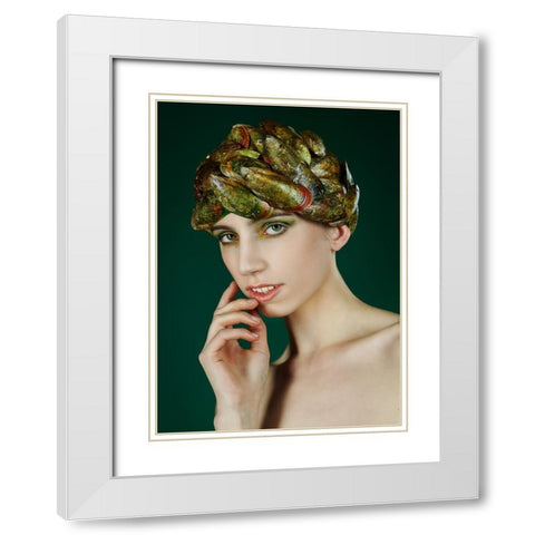 shellfish White Modern Wood Framed Art Print with Double Matting by Allmaier, Michael