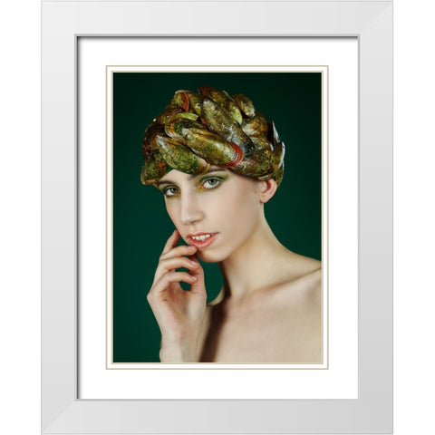 shellfish White Modern Wood Framed Art Print with Double Matting by Allmaier, Michael