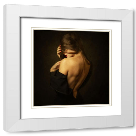Sasha White Modern Wood Framed Art Print with Double Matting by Rise, Zachar