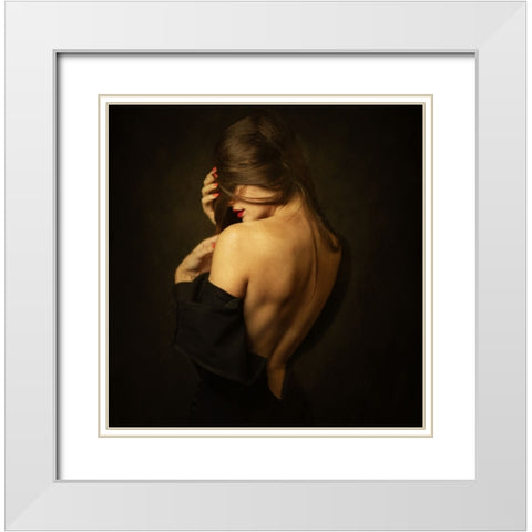 Sasha White Modern Wood Framed Art Print with Double Matting by Rise, Zachar