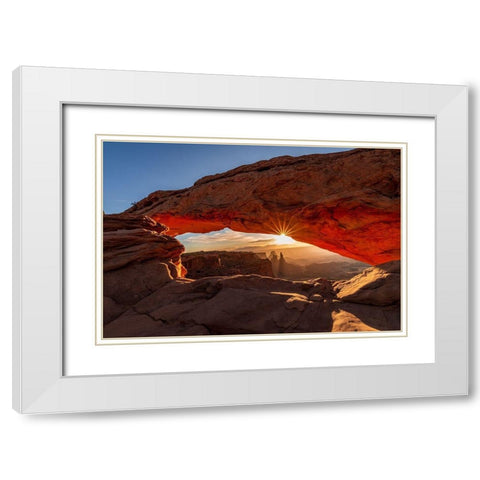 Window Of Light White Modern Wood Framed Art Print with Double Matting by Ling, Ariel
