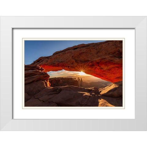 Window Of Light White Modern Wood Framed Art Print with Double Matting by Ling, Ariel