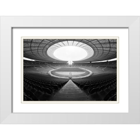 Berlin Olympiastadion White Modern Wood Framed Art Print with Double Matting by Di Bello, Andrea