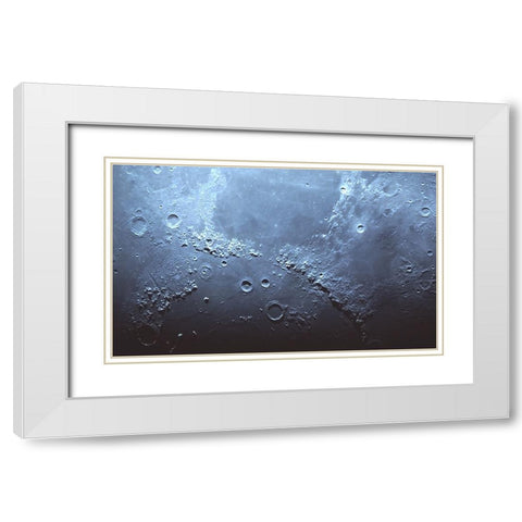 Mountains A Oceans Of The Moon White Modern Wood Framed Art Print with Double Matting by Chakrabarti, Basudeb