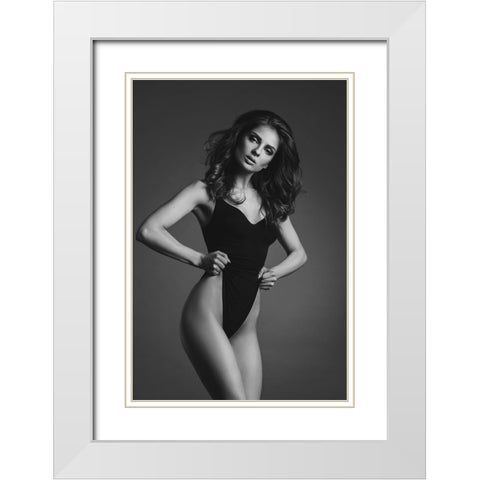 Toma White Modern Wood Framed Art Print with Double Matting by Markachev, Leonid