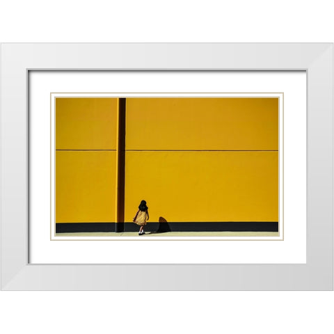 Street Story White Modern Wood Framed Art Print with Double Matting by Roy, Anindita