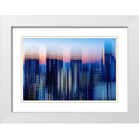 Tokyo Layers White Modern Wood Framed Art Print with Double Matting by Makoto, Sasaki