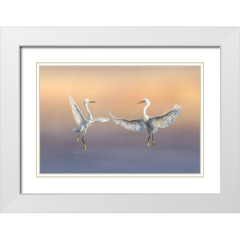 Happily Forever White Modern Wood Framed Art Print with Double Matting by Zhao, Qing