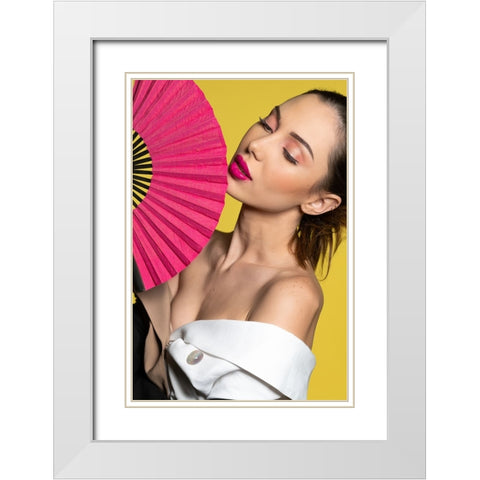 Liana portrait White Modern Wood Framed Art Print with Double Matting by Ventura, Andrea
