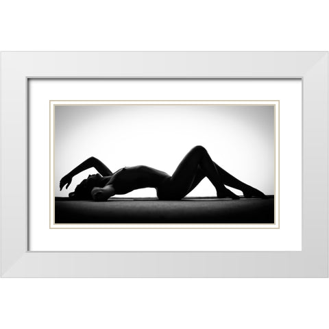 Body Sahpes White Modern Wood Framed Art Print with Double Matting by Ghiman, Raul