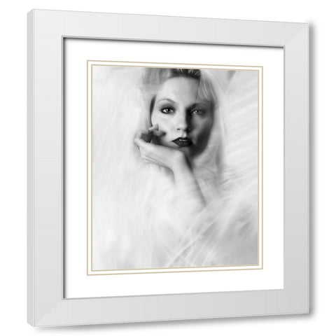 Paying Attention White Modern Wood Framed Art Print with Double Matting by Punyet Miro, Carles