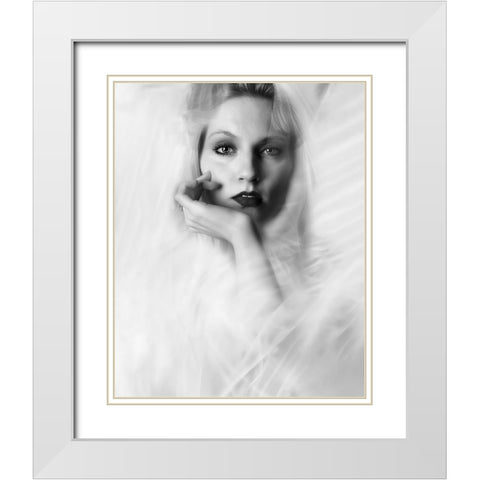 Paying Attention White Modern Wood Framed Art Print with Double Matting by Punyet Miro, Carles