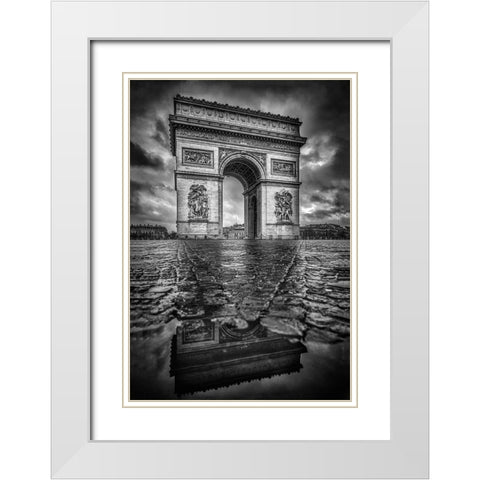 Dark morning White Modern Wood Framed Art Print with Double Matting by Lazare, Adrian