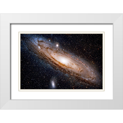 Andromeda Galaxy White Modern Wood Framed Art Print with Double Matting by Dayag, David
