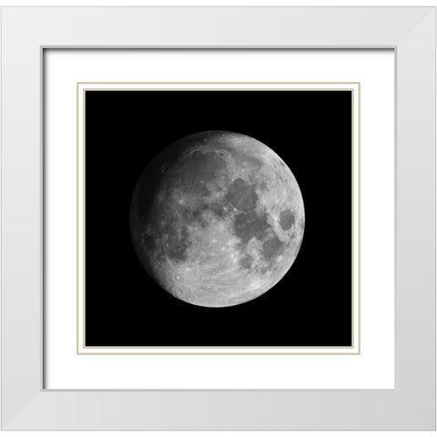 Moon White Modern Wood Framed Art Print with Double Matting by Dayag, David