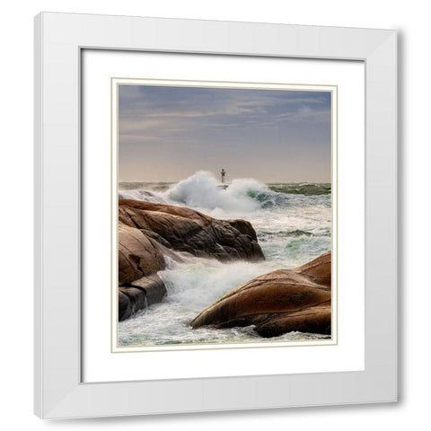 Coast Of Bohuslacn White Modern Wood Framed Art Print with Double Matting by Larsson, Dan
