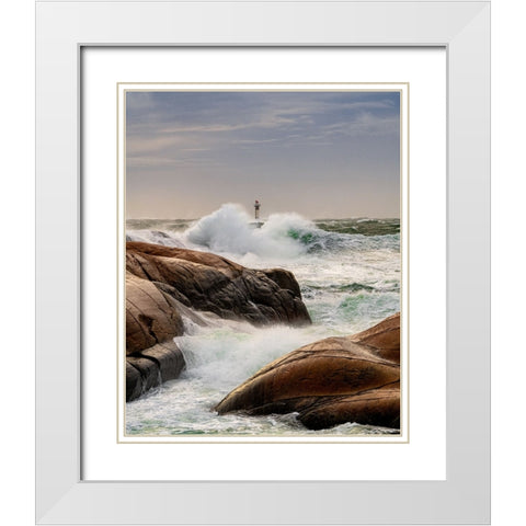 Coast Of Bohuslacn White Modern Wood Framed Art Print with Double Matting by Larsson, Dan
