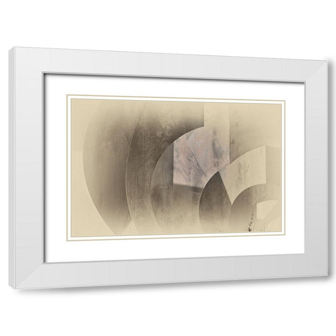 Shapes in soft tones White Modern Wood Framed Art Print with Double Matting by Van Son, Greetje