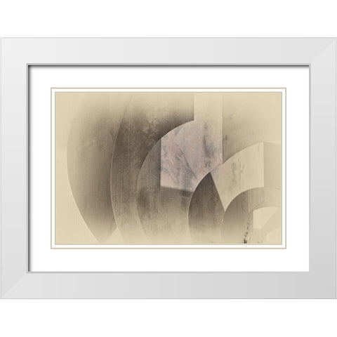 Shapes in soft tones White Modern Wood Framed Art Print with Double Matting by Van Son, Greetje