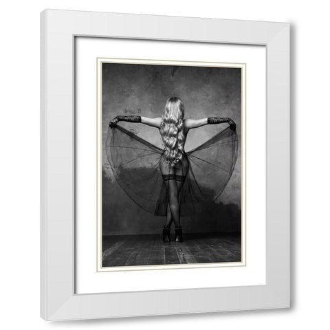 Kristina White Modern Wood Framed Art Print with Double Matting by Markachev, Leonid