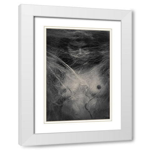 Untitled White Modern Wood Framed Art Print with Double Matting by Bousca, Bogdan