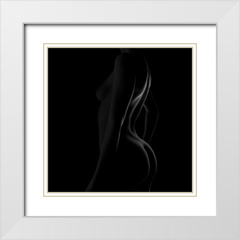 Ralbeccac White Modern Wood Framed Art Print with Double Matting by Cloud, Mountain