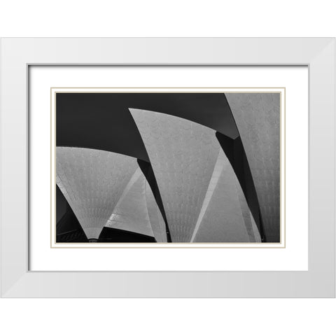 Sydney Opera White Modern Wood Framed Art Print with Double Matting by Krajnc, Matej