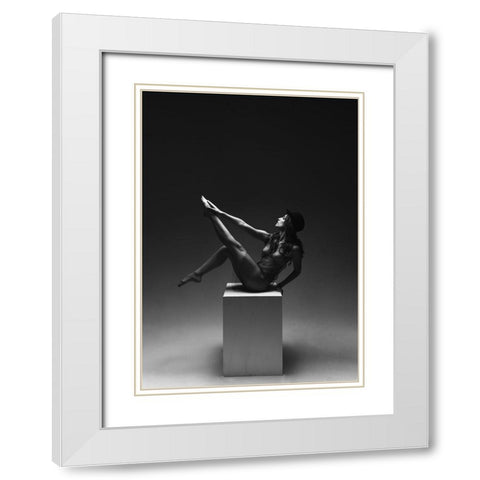 Eva White Modern Wood Framed Art Print with Double Matting by Benvenuti, Laura